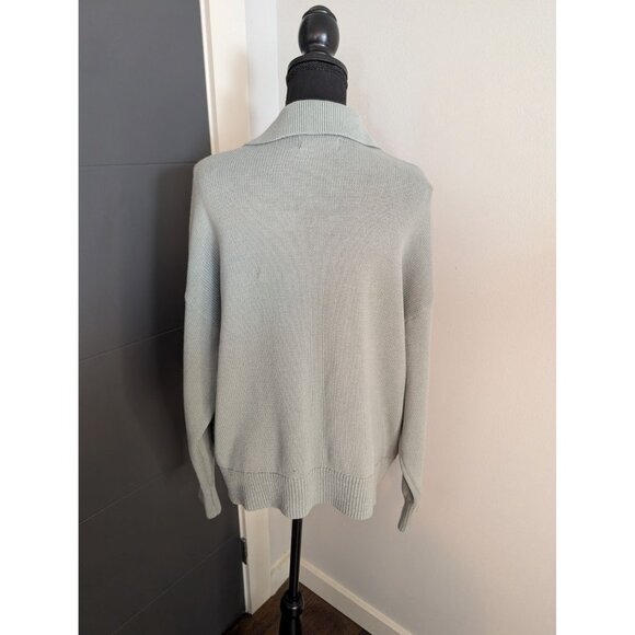 NWT Old Navy 100% Cotton Polo Sweater in Silver Sage - XL - Picture 2 of 9
